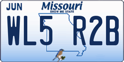 MO license plate WL5R2B