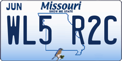 MO license plate WL5R2C