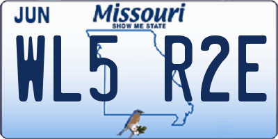 MO license plate WL5R2E
