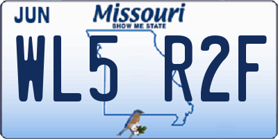 MO license plate WL5R2F
