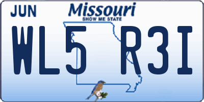 MO license plate WL5R3I