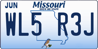 MO license plate WL5R3J