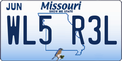 MO license plate WL5R3L