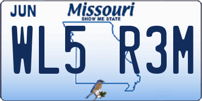 MO license plate WL5R3M