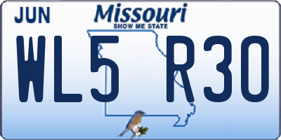 MO license plate WL5R3O
