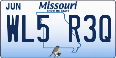 MO license plate WL5R3Q