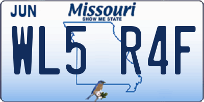 MO license plate WL5R4F