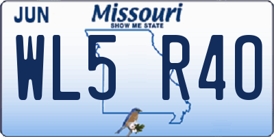 MO license plate WL5R4O