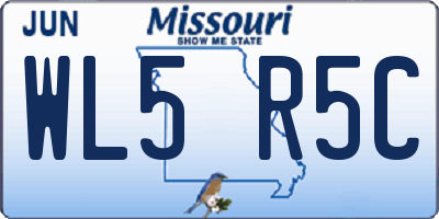 MO license plate WL5R5C