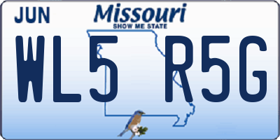 MO license plate WL5R5G