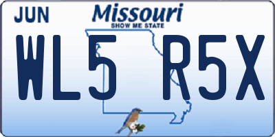 MO license plate WL5R5X
