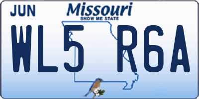 MO license plate WL5R6A