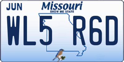 MO license plate WL5R6D