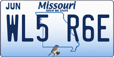 MO license plate WL5R6E