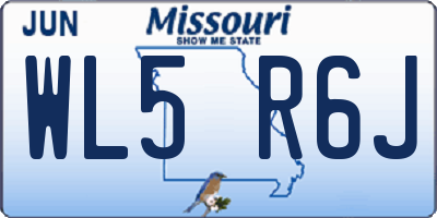 MO license plate WL5R6J