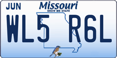 MO license plate WL5R6L