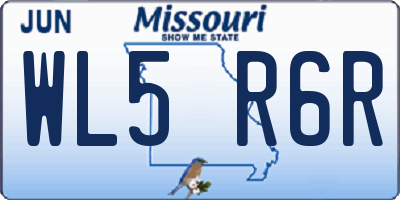 MO license plate WL5R6R