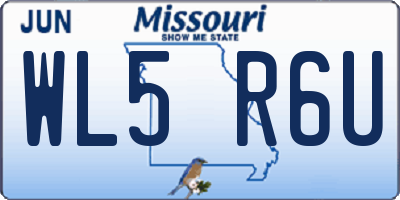 MO license plate WL5R6U