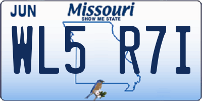 MO license plate WL5R7I