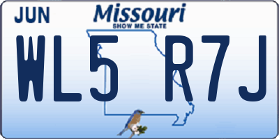 MO license plate WL5R7J