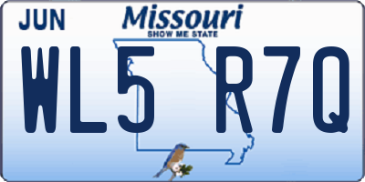MO license plate WL5R7Q