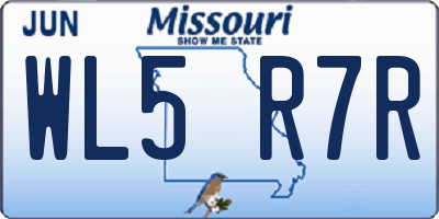 MO license plate WL5R7R
