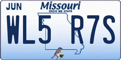 MO license plate WL5R7S