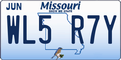 MO license plate WL5R7Y