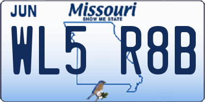 MO license plate WL5R8B