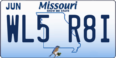 MO license plate WL5R8I