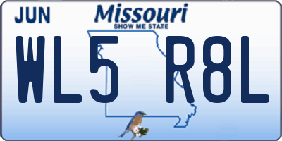 MO license plate WL5R8L