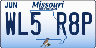 MO license plate WL5R8P