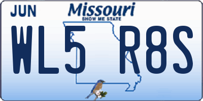 MO license plate WL5R8S