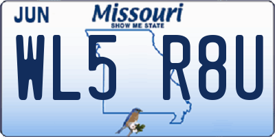 MO license plate WL5R8U