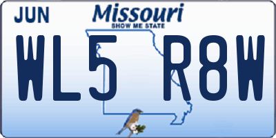 MO license plate WL5R8W