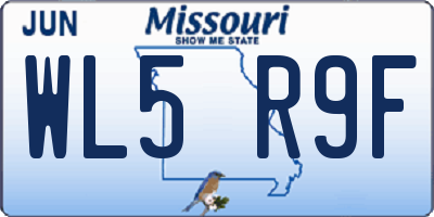 MO license plate WL5R9F