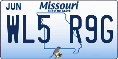 MO license plate WL5R9G