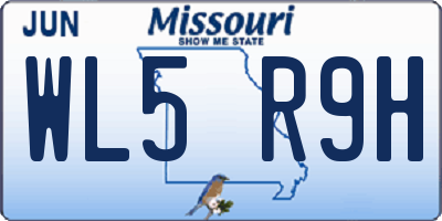 MO license plate WL5R9H