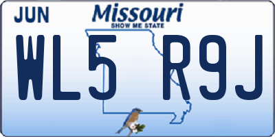 MO license plate WL5R9J
