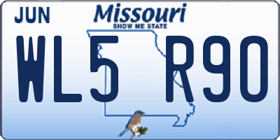 MO license plate WL5R9O