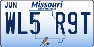 MO license plate WL5R9T