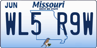 MO license plate WL5R9W
