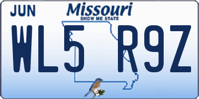 MO license plate WL5R9Z