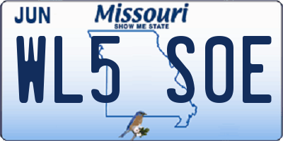 MO license plate WL5S0E