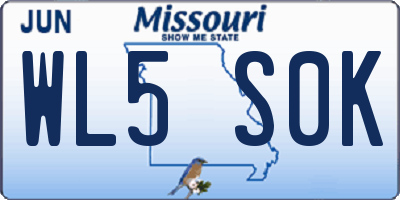 MO license plate WL5S0K