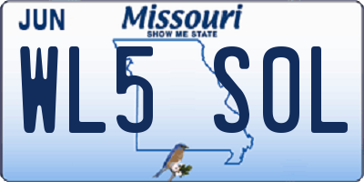 MO license plate WL5S0L