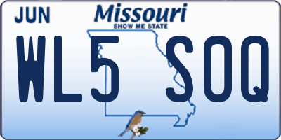 MO license plate WL5S0Q