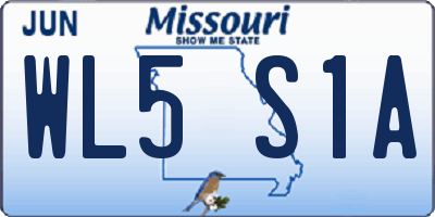 MO license plate WL5S1A