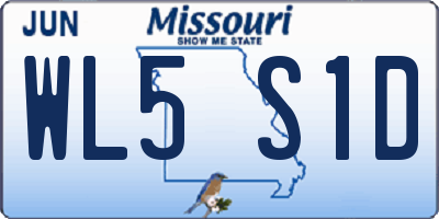 MO license plate WL5S1D