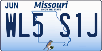 MO license plate WL5S1J